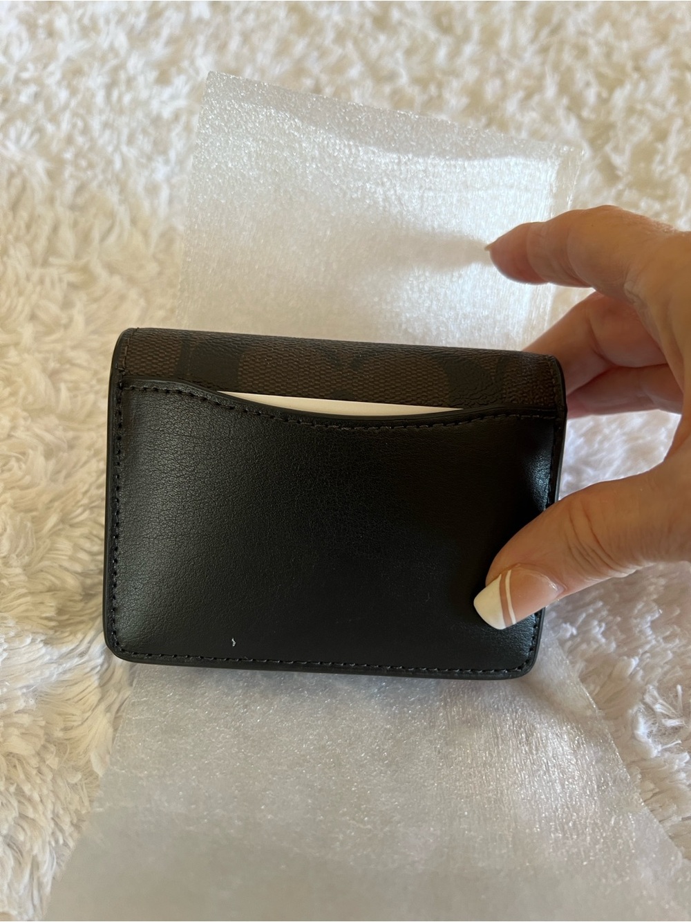 Coach Signature Mini Wallet on Gold Chain Brown/Black Canvas with Gold Logo - Picture 6 of 12